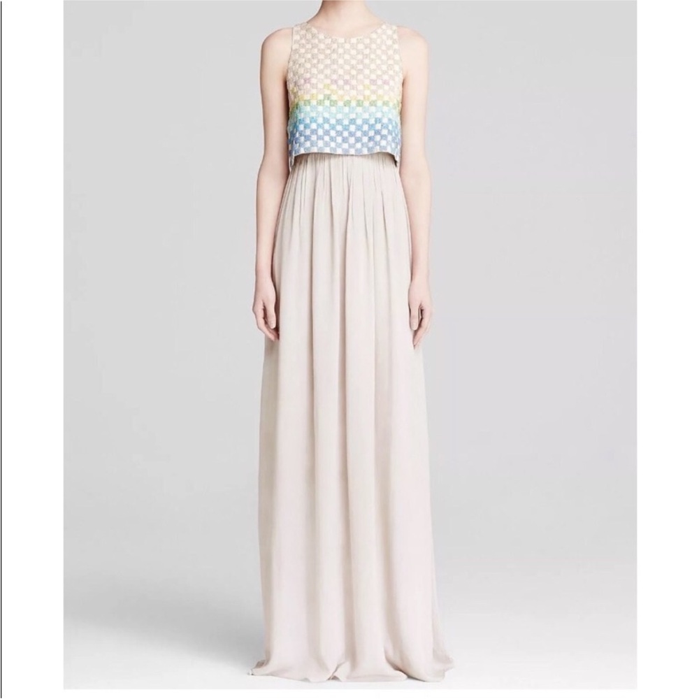 Mara Hoffman Linen Beaded Gown Maxi Dress Rainbow - Picture 8 of 10